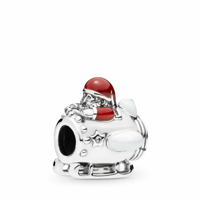 Pandora Santa In Space Charm Ireland - Sterling Silver/Enamel/Red/Cubic Zirconia - 526941OXI